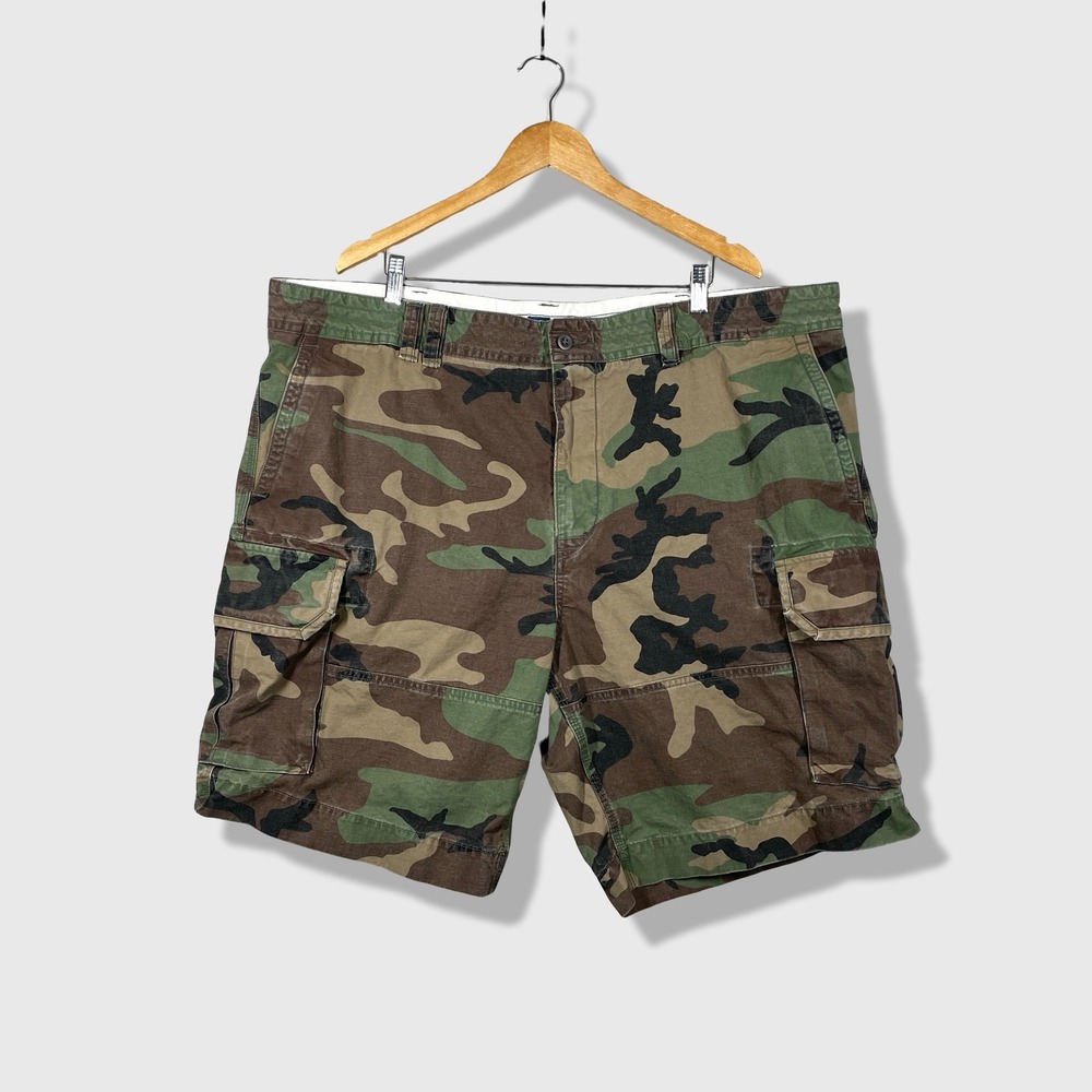 Polo Ralph Lauren Cargo Shorts Mens 46 Green Camo Military Gorpcore Streetwear